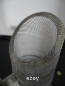 Petit pichet couvert à miel en verre soufflé torsadé 19ème verre spiralé