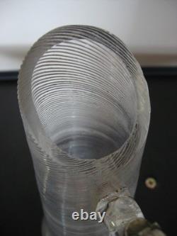 Petit pichet couvert à miel en verre soufflé torsadé 19ème verre spiralé