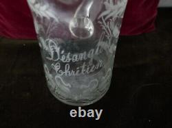 Pichet d'épousailles patronymiques, Nord de la France, art nouveau, muguet, H 185mm
