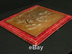 Plaque Art Plomb Cuivré 19ème Scène Mythologique Satyre Le Sacrifice du Faune