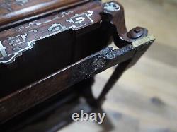 Plateau Bois Nacre Vietnamien Chinese Mother of Pearl Inlay Wooden Tea Tray 3