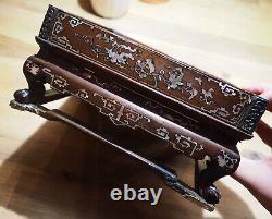 Plateau Bois Nacre Vietnamien Chinese Mother of Pearl Inlay Wooden Tea Tray 3