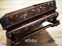 Plateau Bois Nacre Vietnamien Chinese Mother of Pearl Inlay Wooden Tea Tray 3