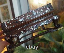 Plateau Bois Nacre Vietnamien Chinese Mother of Pearl Inlay Wooden Tea Tray 3