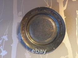 Plateau cuivre argenté oriental'Orient-populaire-ottoman-asie-inde-syrie