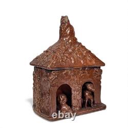 Pot à Tabac Grès de Beauvaisis 1860 Niche Chien Chat era Jules Ziegler Absynthe