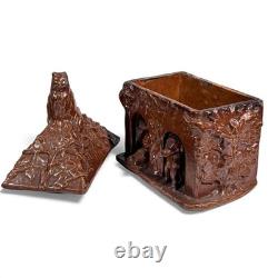 Pot à Tabac Grès de Beauvaisis 1860 Niche Chien Chat era Jules Ziegler Absynthe