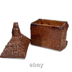 Pot à Tabac Grès de Beauvaisis 1860 Niche Chien Chat era Jules Ziegler Absynthe