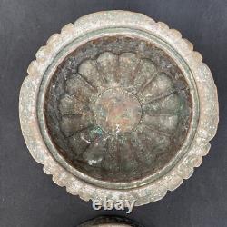 Pot couvert, cuivre étamé, art populaire ethnique, XIX debut XX, Moyen Orient