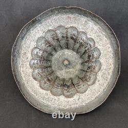 Pot couvert, cuivre étamé, art populaire ethnique, XIX debut XX, Moyen Orient