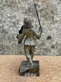 RARE 2 musiciens de rue / PLOMB DE NUREMBERG POLYCHROME / TRÈS ANCIENS