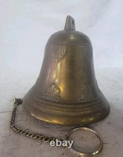 RARE ANCIENNE CLOCHE DE COUVENT EN BRONZE MASSIF belles gravures / style baroque