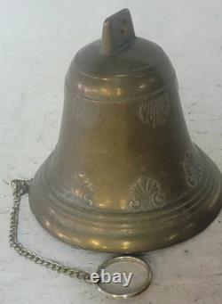 RARE ANCIENNE CLOCHE DE COUVENT EN BRONZE MASSIF belles gravures / style baroque