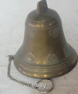 RARE ANCIENNE CLOCHE DE COUVENT EN BRONZE MASSIF belles gravures / style baroque