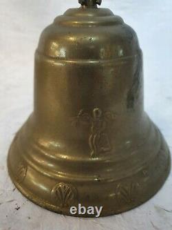RARE BELLE CLOCHE DE COUVENT EN BRONZE MASSIF belles gravures anges