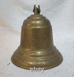 RARE BELLE CLOCHE DE COUVENT EN BRONZE MASSIF belles gravures anges