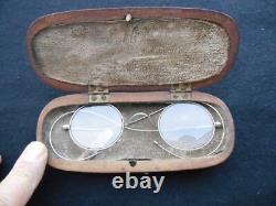 RARE ETUI A LUNETTES fin XVIII e DÉBUT XIX e BOIS SCULPTE ART POPULAIRE 13,5 cm