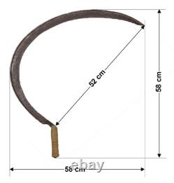 RARE FAUCILLE REVOLLIER FER FORGÉ MAIN 19e/1900 VOLANT À MOISSONNER ANCIEN