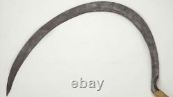 RARE FAUCILLE REVOLLIER FER FORGÉ MAIN 19e/1900 VOLANT À MOISSONNER ANCIEN