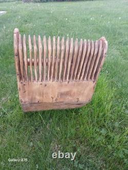 RARE Grand peigne à fleur de trèfle Art populaire