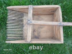 RARE Grand peigne à fleur de trèfle Art populaire