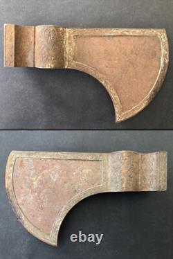 RARE ancienne HACHE XIXe MILITAIRE ART POPULAIRE gravée et signée ACIER CREUSOT