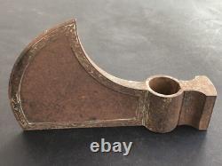 RARE ancienne HACHE XIXe MILITAIRE ART POPULAIRE gravée et signée ACIER CREUSOT