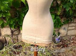 RARE mannequin ancien couture taille de guêpe objet de métier déco Shabby 19ème