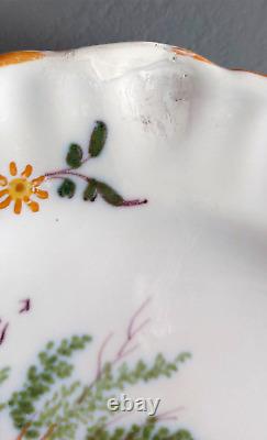 Rare Assiette En Faience De MOUSTIERS Chèvres Fleurs Polychrome Féraud XVIIIème