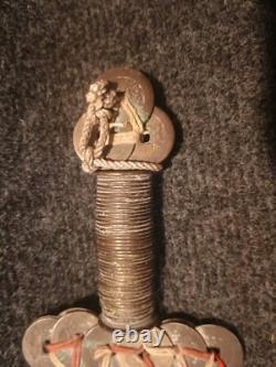 Rare Épée Votive Chine Du Sud Porte Bonheur Feng Shui Sapèques Monnaie Ancienne