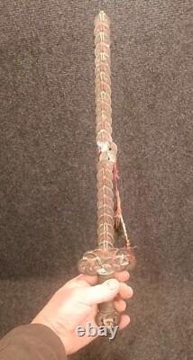 Rare Épée Votive Chine Du Sud Porte Bonheur Feng Shui Sapèques Monnaie Ancienne