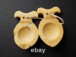 Rare Paires de castagnettes 19e en os B2