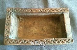 Rare ancien Coffret boite art populaire auvergne 1873 monoxyle en noyer sculté