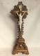 Rare Ancien Crucifix Dor&eacute; &agrave; La Feuille D'or D'&eacute;poque Et Style Louis-philippe