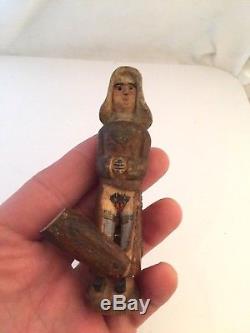 Rare ancien nonne érotique curiosa sculpture bois polychrome antique erotic nun
