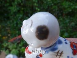 Rare ancien sifflet enfant allongé porcelaine Japon décor imari