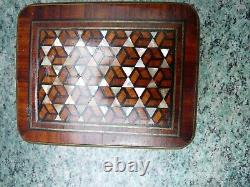 Rare ancienne boîte porte montre à gousset avec des incrustations