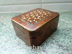 Rare ancienne boîte porte montre à gousset avec des incrustations