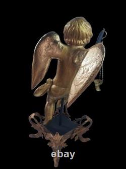 Rare ange d'autel ancien en bois sculpté doré France fin XVIIIe début XIXe