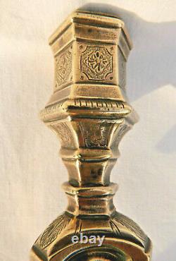 Rare bougeoir flambeau Louis XIV bronze ciselé XVIIe XVIIIe candelstick 25,5 cm