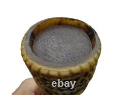 Rare corne à jus de tabac de berger art populaire