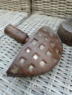 Rare lot de miroir aux alouettes mécanique et tête 18 e siècle. Manufrance