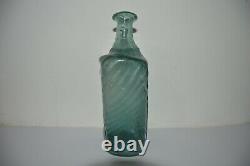 Rare xviii 18th century Swiss / Austrian Alpine decanter half post glass bottle