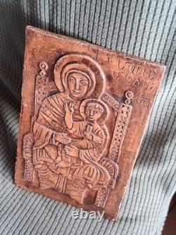 Relief en albatre De La Vierge À L'Enfant