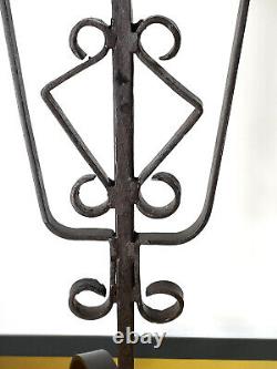 Résinier porte éclat bougeoir art populaire fer forgé ancien hauteur 61 cm