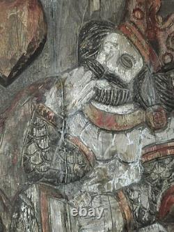 Roi de Coeur bas relief bois 19 ème Superbe, rare