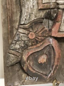 Roi de Coeur bas relief bois 19 ème Superbe, rare