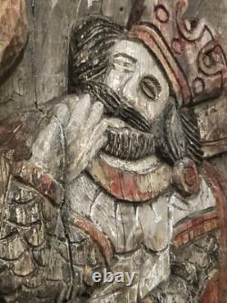 Roi de Coeur bas relief bois 19 ème Superbe, rare