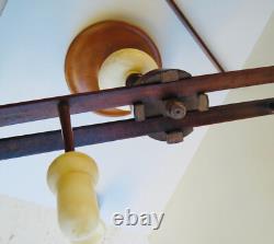 Rouet, Dévidoir, Dérouleur De Fil, Écheveaudoir, Ancien, Bois Tourné & Albtre