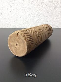 Rouleau à beurre en bois sculpté Objet d' Art Populaire Outil Fin XIXème